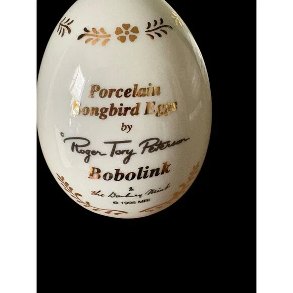 Danbury Mint Roger Tory Peterson Porcelain Songbird Egg Bobolink 1995 - Picture 5 of 7
